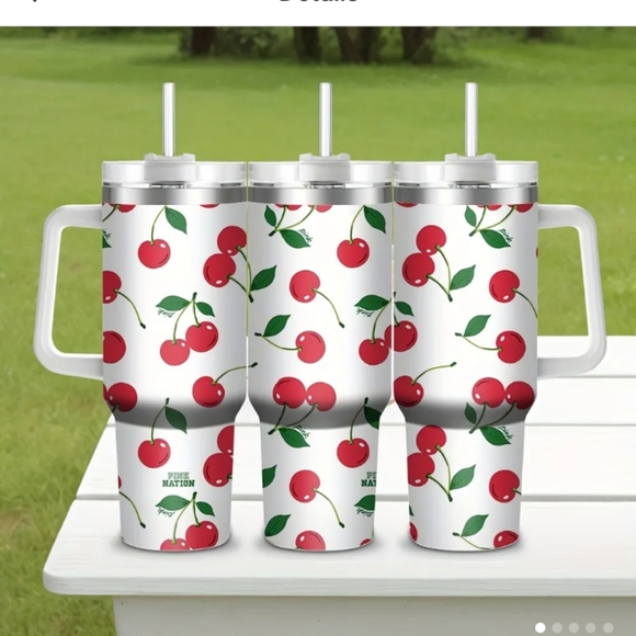 Cherry Print Insulated Tumbler..Price Is Firm - Picture 2 of 5